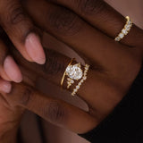 Oval Cut Pave Set Moissanite Engagement Ring
