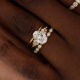 Oval Cut Pave Set Moissanite Engagement Ring