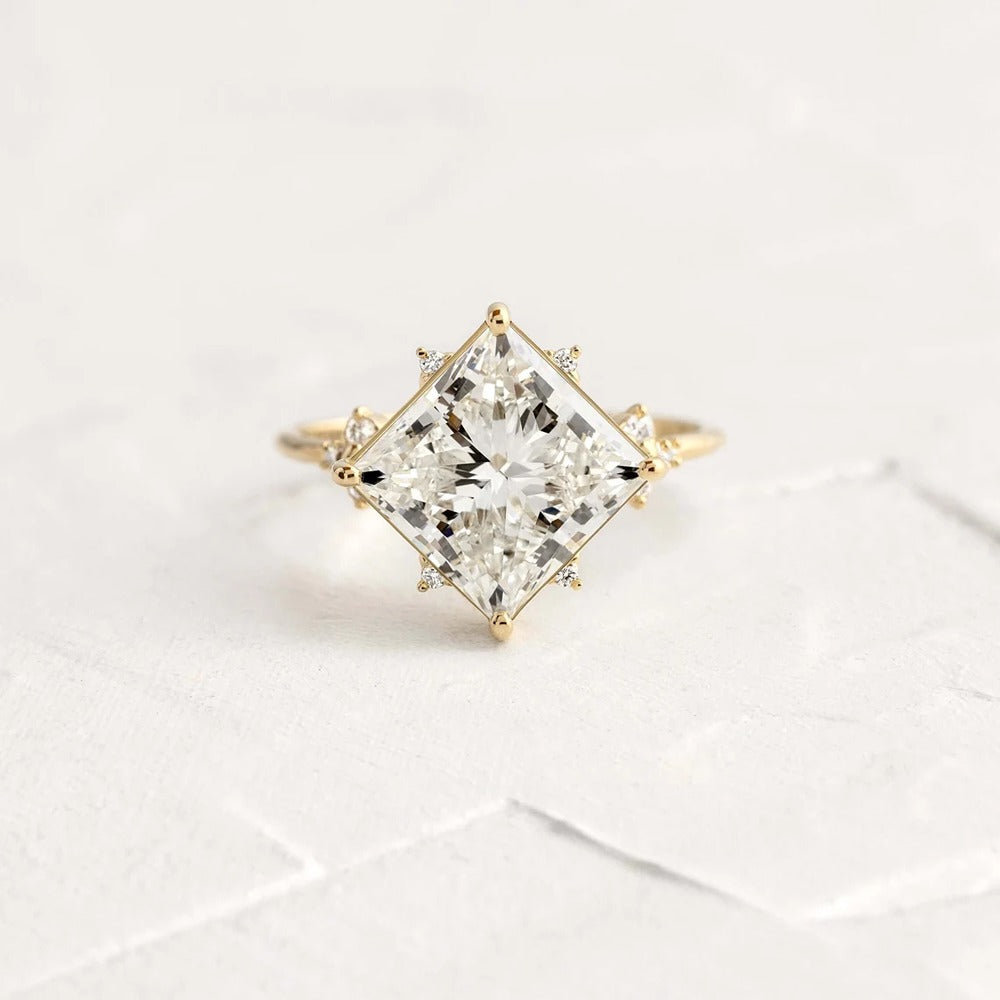 Princess Cut Vintage Moissanite Engagement Ring