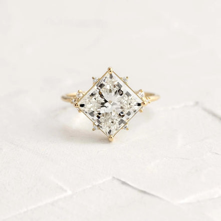 Princess Cut Vintage Moissanite Engagement Ring