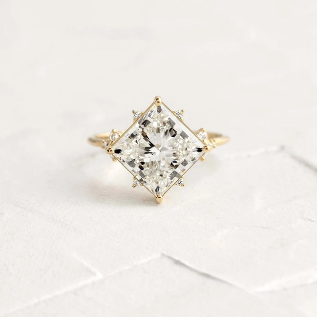 Princess Cut Vintage Moissanite Engagement Ring