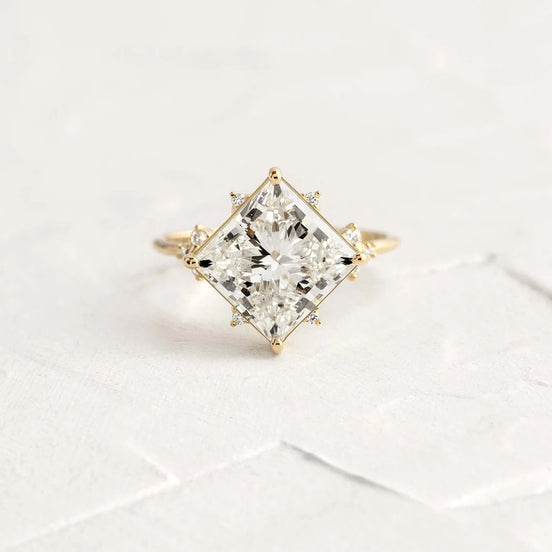 Princess Cut Vintage Moissanite Engagement Ring