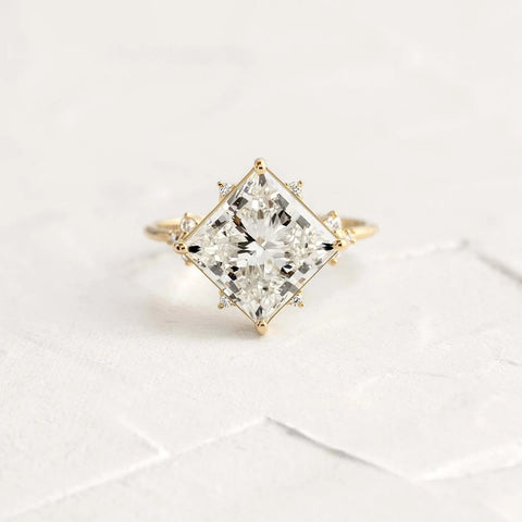 Princess Cut Vintage Moissanite Engagement Ring