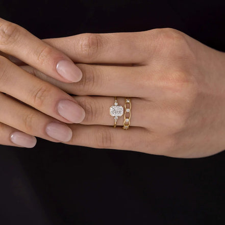 Radiant Cut Five Stone Moissanite Engagement Ring