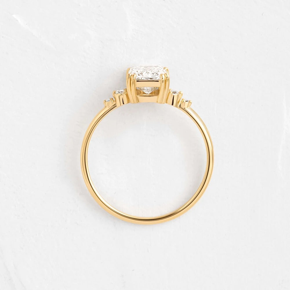 Radiant Cut Five Stone Moissanite Engagement Ring