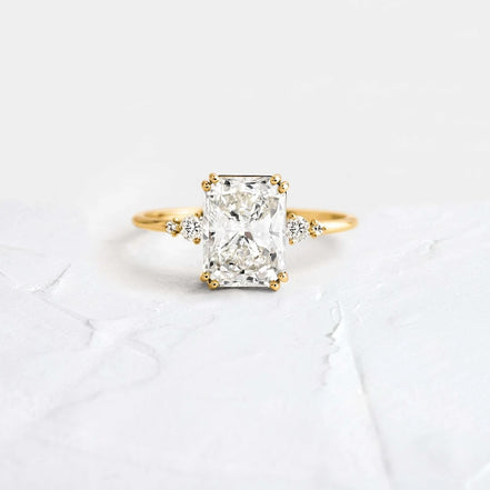 Radiant Cut Five Stone Moissanite Engagement Ring