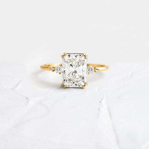 Radiant Cut Five Stone Moissanite Engagement Ring