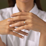 Round Cut Hidden Accent Moissanite Engagement Ring