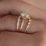 Oval Cut Hidden Halo Moissanite Engagement Ring