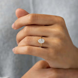 Oval Cut Hidden Halo Moissanite Engagement Ring