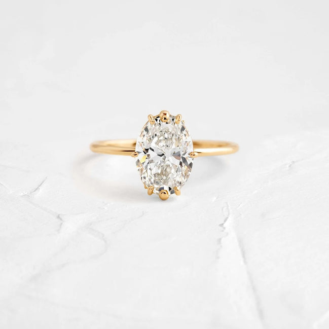 Oval Cut Hidden Halo Moissanite Engagement Ring