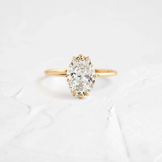 Oval Cut Hidden Halo Moissanite Engagement Ring