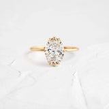 Oval Cut Hidden Halo Moissanite Engagement Ring