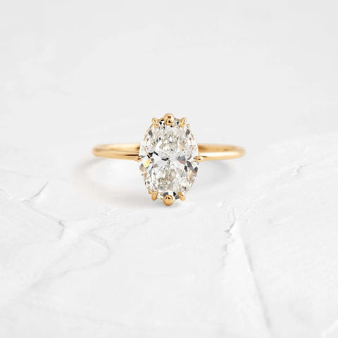 Oval Cut Hidden Halo Moissanite Engagement Ring