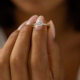 Round Cut Cluster Moissanite Engagement Wedding Ring