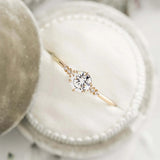 Round Cut Cluster Moissanite Engagement Wedding Ring