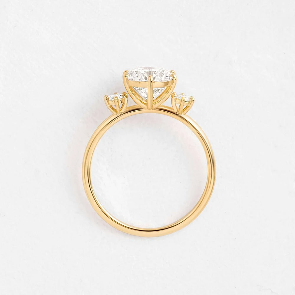 Round Cut Three Stone Engagement Ring