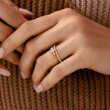 Round Cut Three Stone Engagement Ring