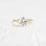 Round Cut Three Stone Engagement Ring