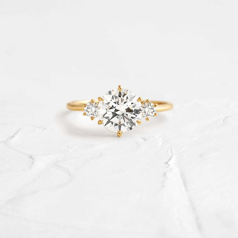 Round Cut Three Stone Engagement Ring