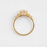 Round Cut Hidden Accent Moissanite Promise Ring