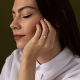 Round Cut Hidden Accent Moissanite Promise Ring