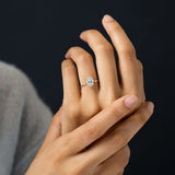 Oval Cut Cluster Moissanite Engagement Ring