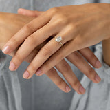 Oval Cut Cluster Moissanite Engagement Ring