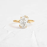 Oval Cut Cluster Moissanite Engagement Ring