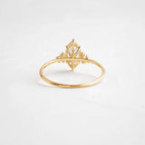 Marquise Cut Side Accent Moissanite Engagement Ring