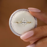 Marquise Cut Side Accent Moissanite Engagement Ring