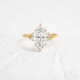 Marquise Cut Side Accent Moissanite Engagement Ring