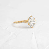 Oval Cut Pave Set Moissanite Engagement Ring