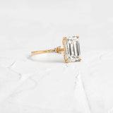 Emerald Cut Moissanite Engagement Ring