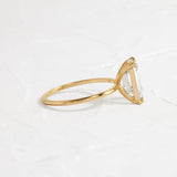 Emerald Cut Solitaire Moissanite Engagement Ring