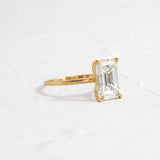 Emerald Cut Solitaire Moissanite Engagement Ring