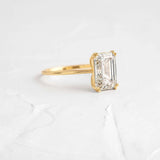 Emerald Cut Moissanite Solitaire Engagement Ring