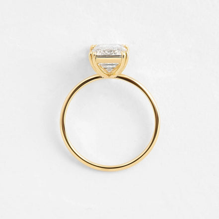 Emerald Cut Moissanite Solitaire Engagement Ring