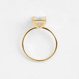 Emerald Cut Moissanite Solitaire Engagement Ring