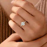 Oval Cut Unique Moissanite Engagement Ring