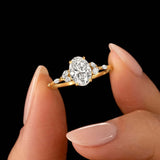 Oval Cut Unique Moissanite Engagement Ring