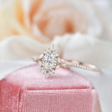 Oval Cut Unique Flower Moissanite Engagement Wedding Ring