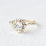 Oval Cut Hidden Accent Moissanite Engagement Ring