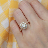 Oval Cut Hidden Accent Moissanite Engagement Ring