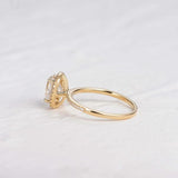 Oval Cut Halo Moissanite Promise Ring