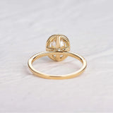 Oval Cut Halo Moissanite Promise Ring