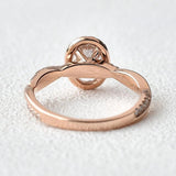 Oval Cut Moissanite Twisted Engagement Ring