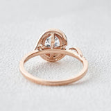 Oval Cut Filigree Halo Moissanite Engagement Ring