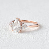 Pear Cut Seven Stone Moissanite Engagement Ring