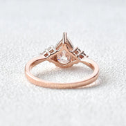 Pear Cut Seven Stone Moissanite Engagement Ring
